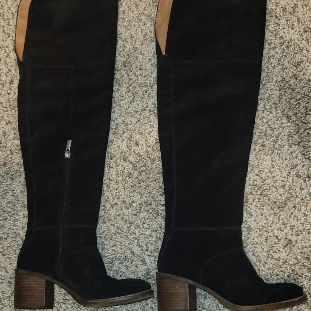 Lucky Brand Black Suede Over-the-Knee Women's Boots 8.5